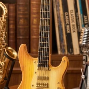 5690 (Vintage Guitar Desk Clock Showpiece)