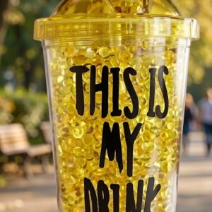 5693 (Golden Bubble Tumbler – “This Is My Drink” Statement Cup)