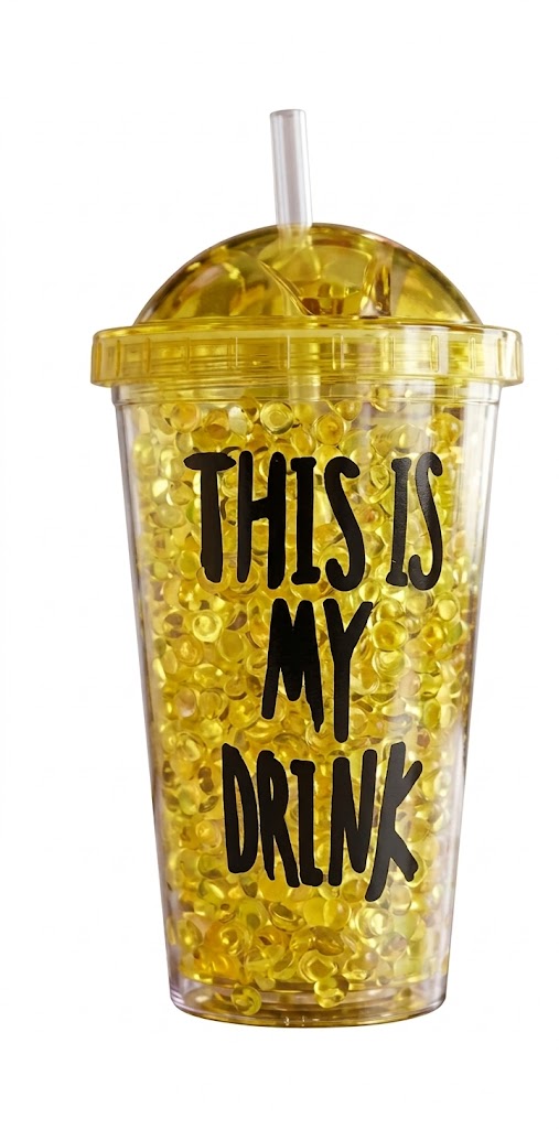5693 (Golden Bubble Tumbler – “This Is My Drink” Statement Cup) - Image 2