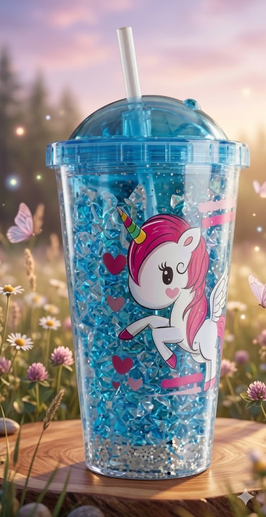 5706 ( Magical Unicorn Glitter Tumbler with Straw )
