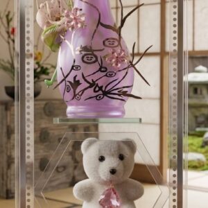 6906 (Luxury Floral Vase & Teddy Crystal Décor Showcase)