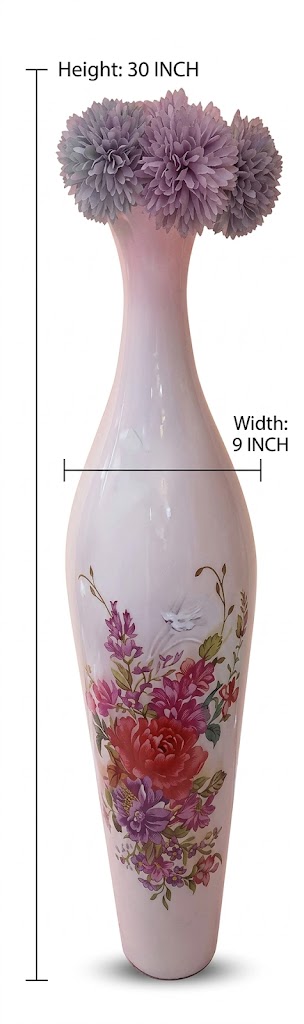 711 ( Elegant Floral Design Floor Vase – Decorative Metal Vase ) - Image 2