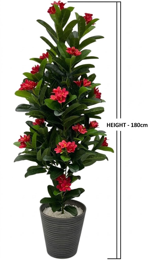 7155-2 (Premium Artificial Red Blossom Plant) - Image 2