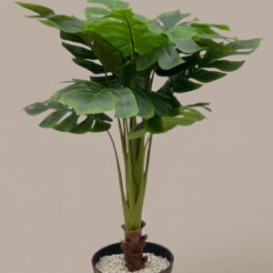 7271 (Deluxe Monstera Split-Leaf Artificial Plant in Wooden Finish Pot)