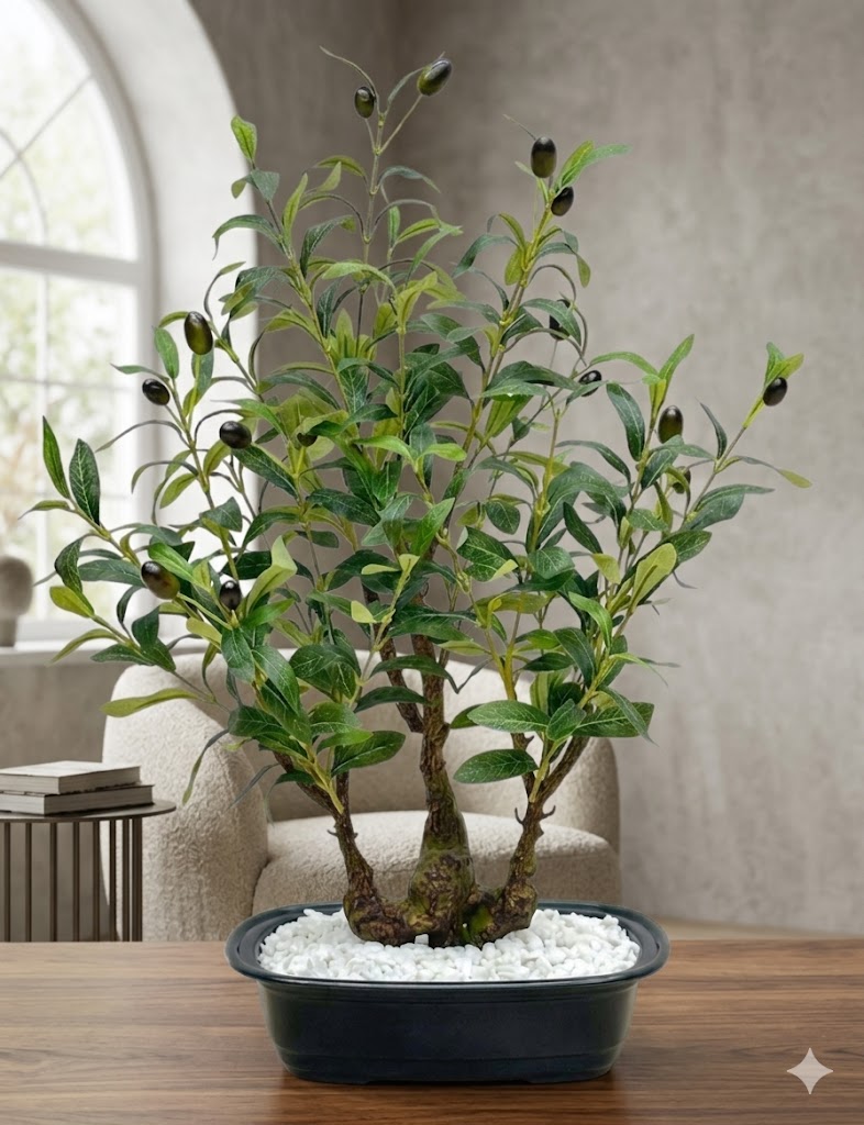 7374 (Artificial Olive Tree Bonsai Mediterranean Style Mini Tree)