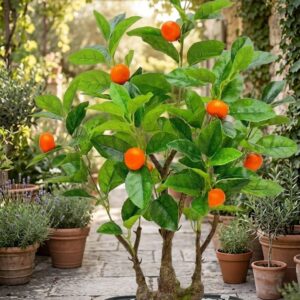 7377 (Orange Fruit Bonsai Plant (Decorative Citrus Tree)