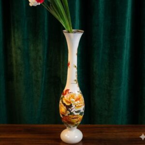740 B ( Royal Bloom Metal Decorative Floor Vase – 30 Inch Floral Designer Vase )