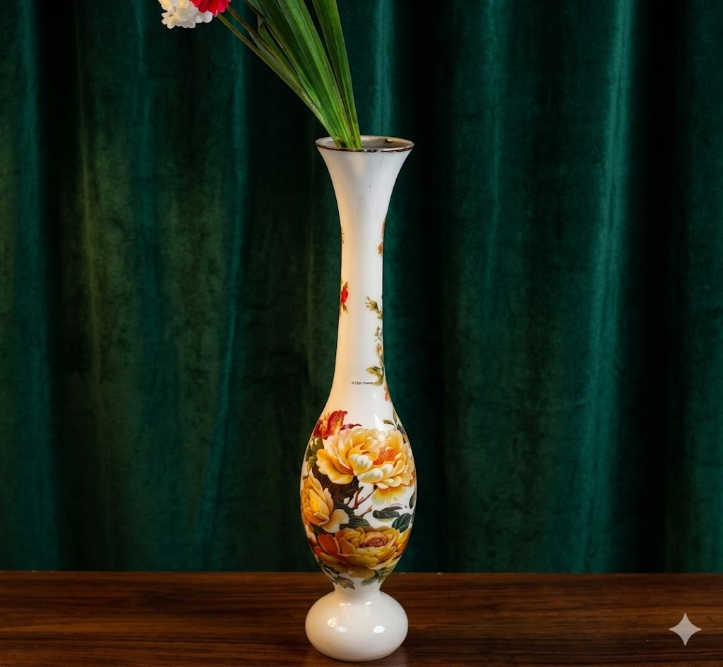 740 B ( Royal Bloom Metal Decorative Floor Vase – 30 Inch Floral Designer Vase )