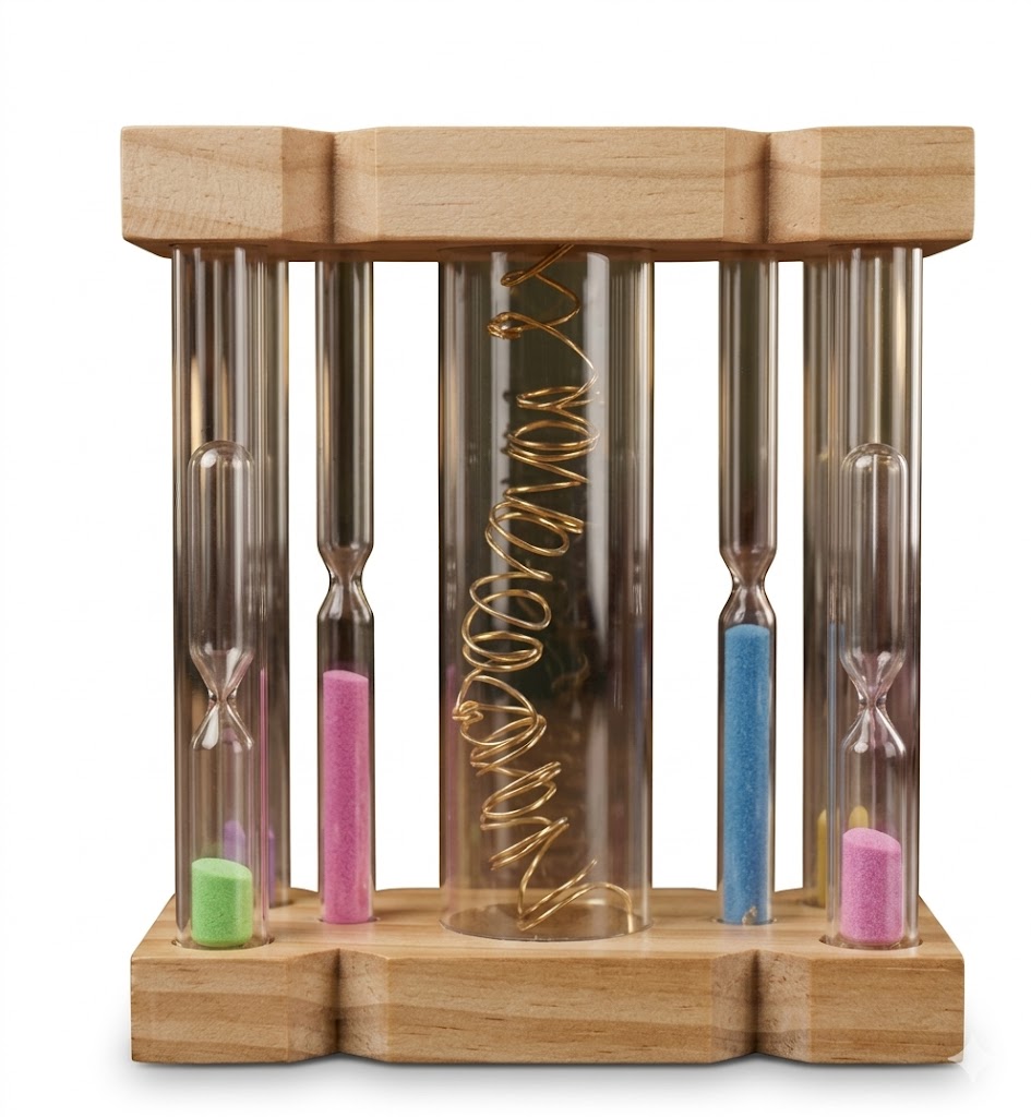 7438 (Aurora Flow – Decorative Multi-Tube Hourglass Sculpture) - Image 2