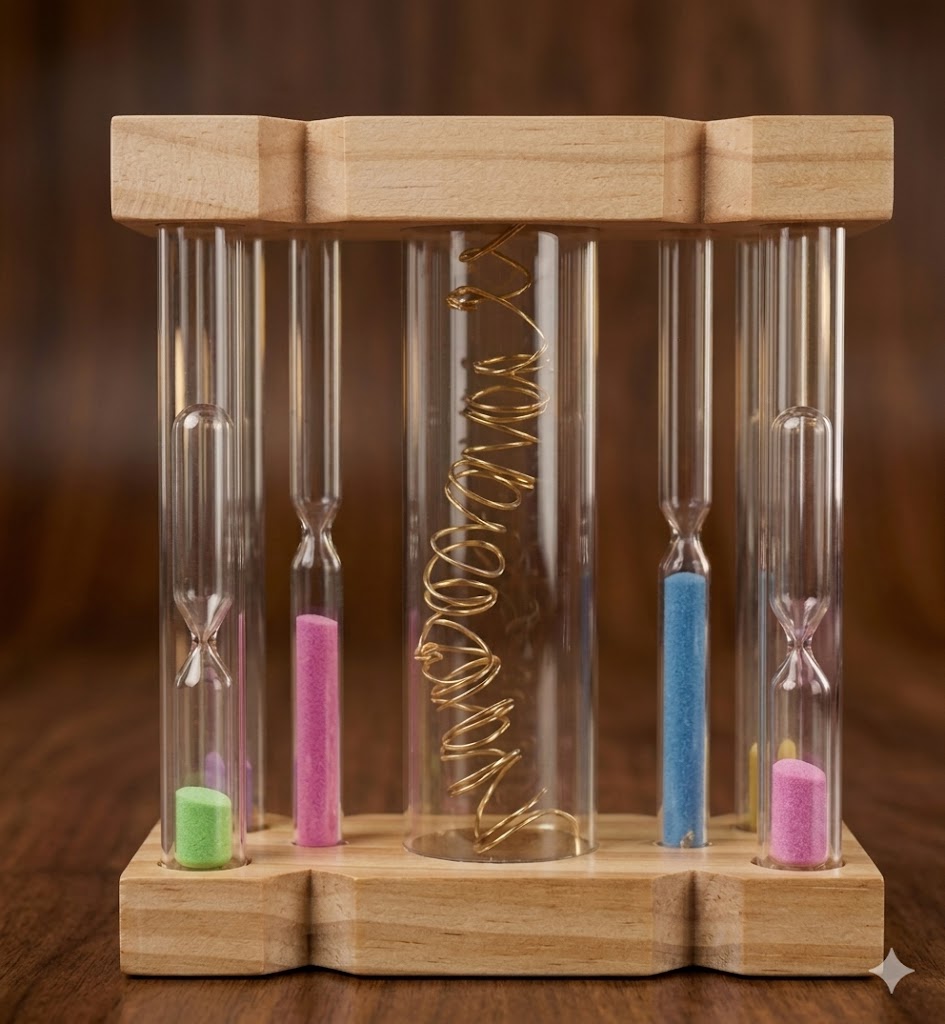7438 (Aurora Flow – Decorative Multi-Tube Hourglass Sculpture)