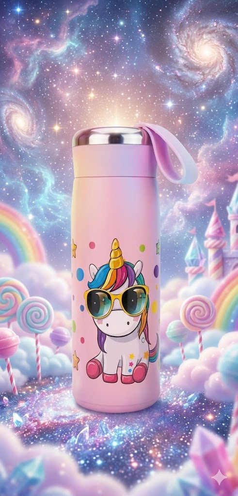 7529 (Cute Unicorn Kids Insulated Water Bottle)