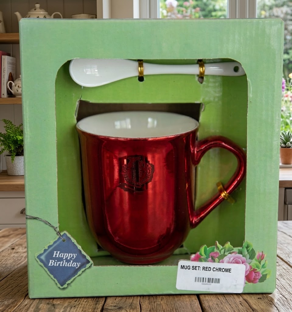 7723 (Crimson Luxe Chrome Mug Gift Set)