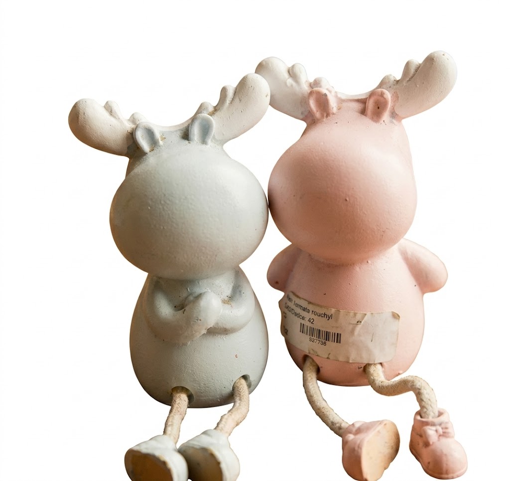 7983 (Pastel Deer Couple Sitting Figurine Set) - Image 2