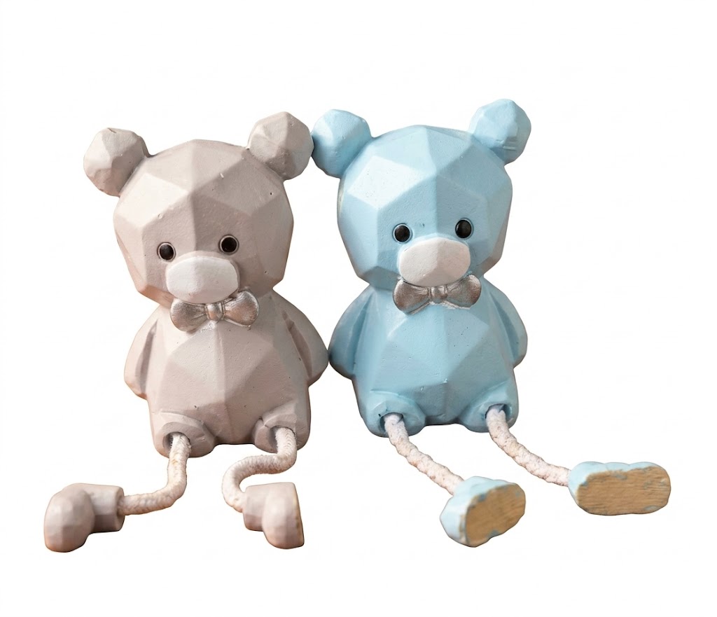 8039 (Pastel Teddy Duo Sitting Figurine Set) - Image 2