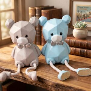 8039 (Charming Duo Geometric Teddy Figurines)