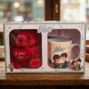 8241 (Love Edition Gift Set – Teddy Bear & Romantic Couple Mug Combo)