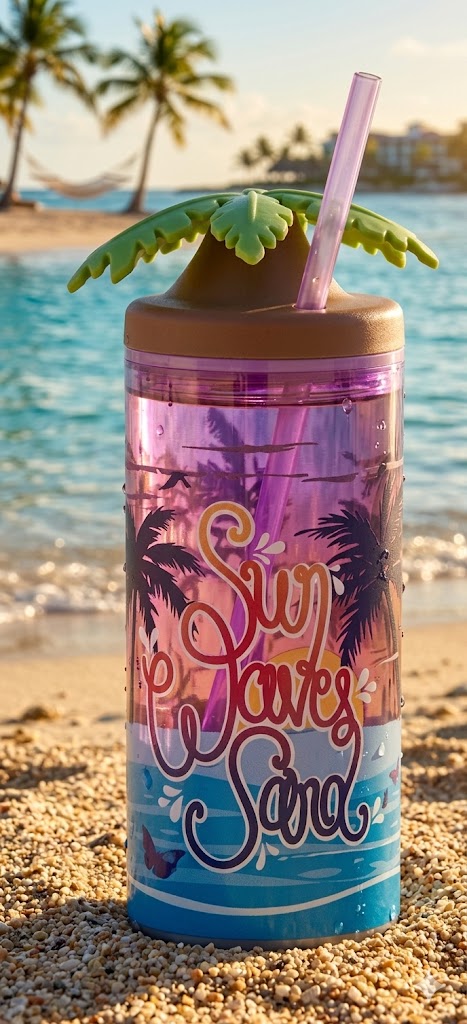 8358 (Palm Paradise “Sun, Love & Sand” Tumbler)