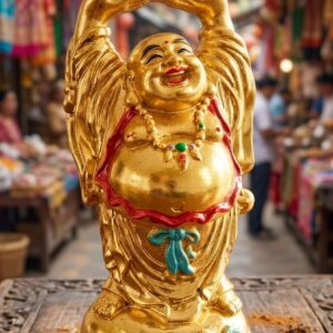 8370 (Golden Prosperity Laughing Buddha Statue)