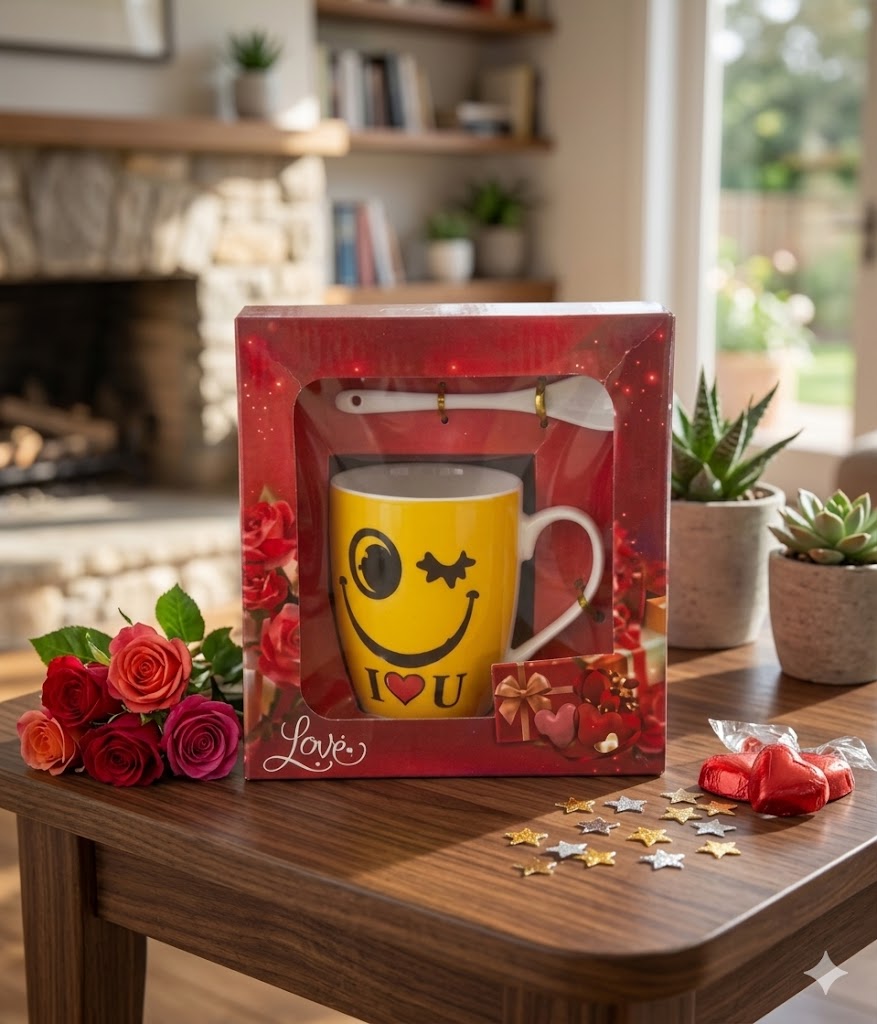 8520 (Smiley Love Ceramic Mug Gift Set)