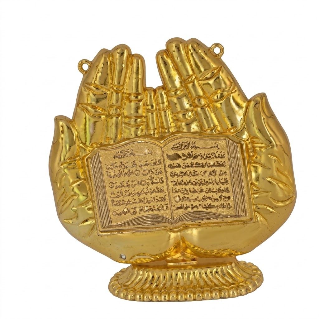 9121 (Golden Islamic Quran Hand Sculpture Showpiece) - Image 2
