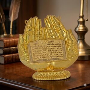 9121 (Golden Islamic Quran Hand Sculpture Showpiece)