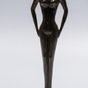 9700 ( Modern Abstract Lady Sculpture with Silver Sphere Accent )