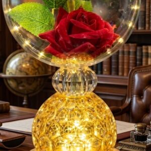 2122 (Golden Glow Enchanted Rose Dome Lamp)