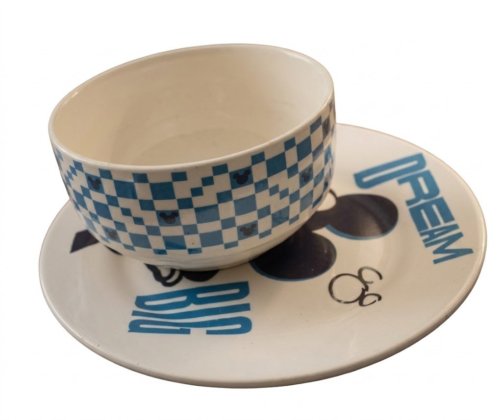639 (Classic Mouse Checkered Bowl & Saucer Set) - Image 2