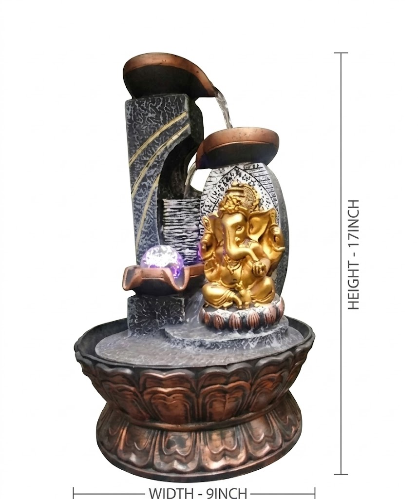 BG 27 ( Elegant Lord Ganesha LED Water Fountain Showpiece ) - Image 2