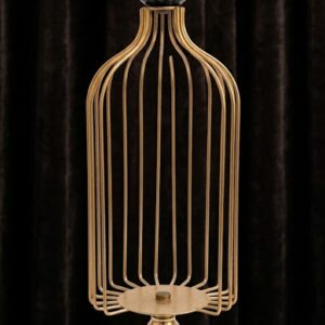 PJ-788  (  Royal Cage Decorative Showpiece – Luxury Gold Metal Table Accent )