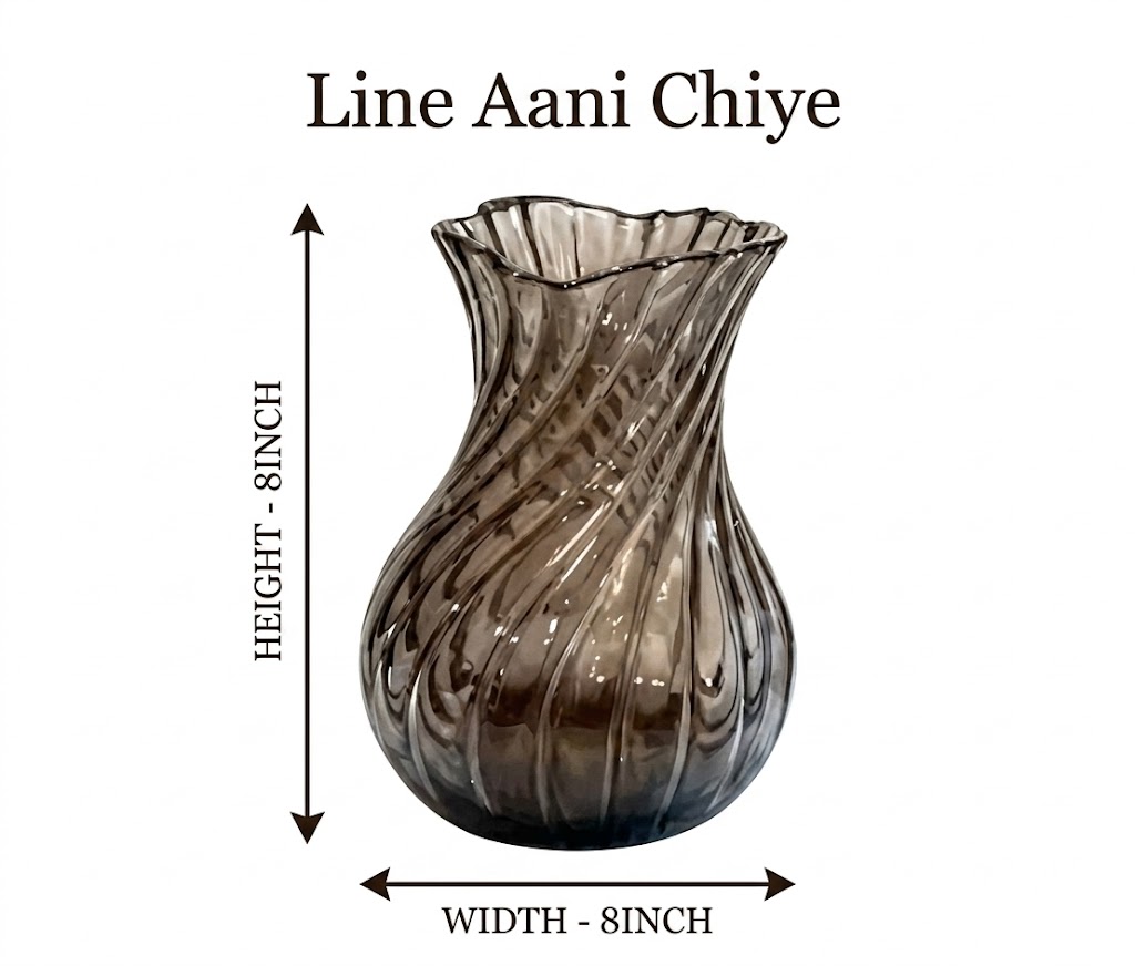 PJ1612 ( Smoky Swirl Glass Vase – Modern Decorative Flower Vase ) - Image 2