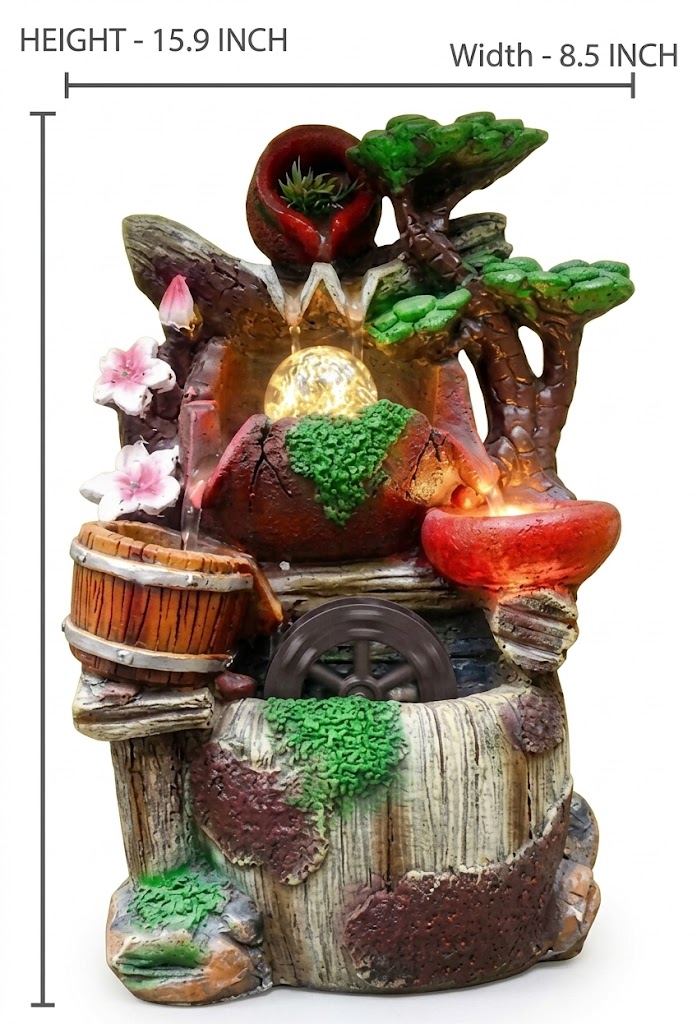AG 9436 ( LED Nature Cascade Tabletop Water Fountain ) - Image 2