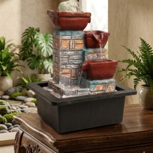 NC 5 NO ( Rustic Cascade Indoor Water Fountain with Stone Finish )
