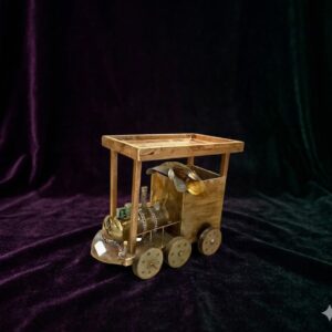 Vintage Wooden Train Trolley Serving Cart Décor