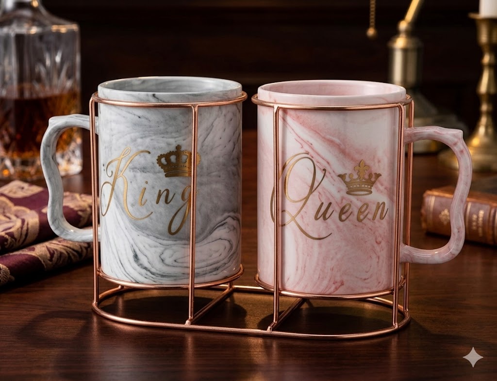 820 (Royal Marble King & Queen Mug Set)