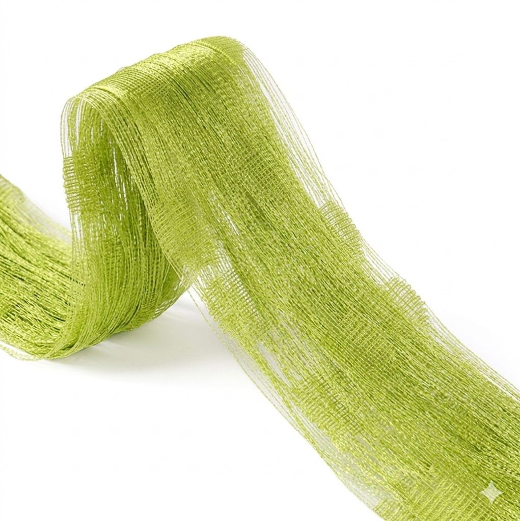 AR2914 ( Premium Olive Green Sheer Thread Curtain Fabric Roll ) ( PcsCtn.200 ) - Image 2