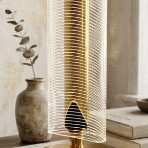 AR3289 ( Luxury Wave Design LED Acrylic Table Lamp Showpiece )
