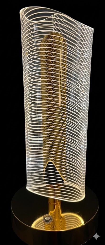 AR3289 ( Luxury Wave Design LED Acrylic Table Lamp Showpiece ) - Image 2