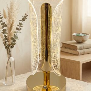AR3292 ( Luxury Geometric Crystal LED Acrylic Table Lamp Showpiece ) ( PcsCtn.50 )
