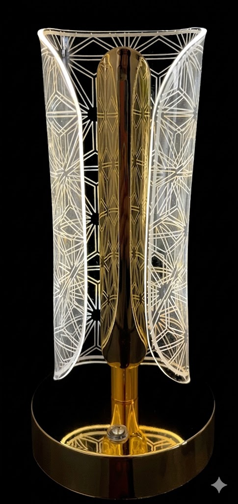 AR3292 ( Luxury Geometric Crystal LED Acrylic Table Lamp Showpiece ) ( PcsCtn.50 ) - Image 2