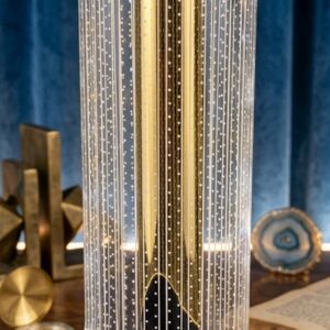 AR3357 ( Elegant Wave Acrylic LED Table Lamp (Gold Finish ) PcsCtn.50