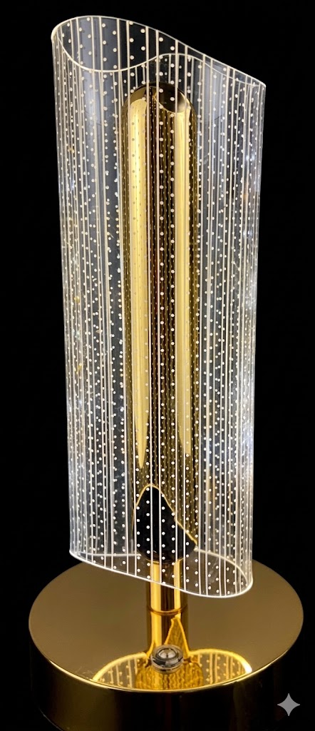 AR3357 ( Elegant Wave Acrylic LED Table Lamp (Gold Finish ) PcsCtn.50 - Image 2