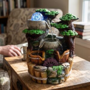 AR3411 ( Enchanted Forest Cascade Fountain with LED Crystal Globe )  PcsCtn.12