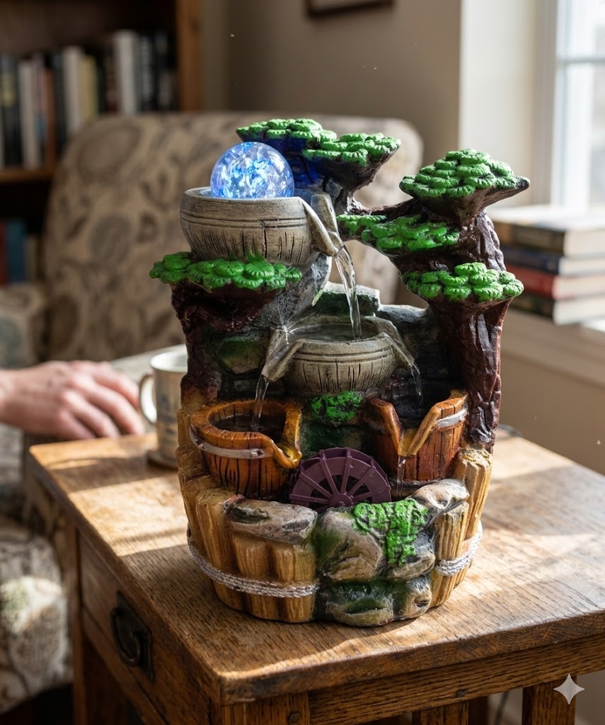 AR3411 ( Enchanted Forest Cascade Fountain with LED Crystal Globe ) PcsCtn.12