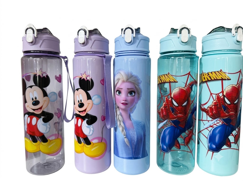 AR3431 ( Kids Cartoon Character Printed Sipper Water Bottle Set (Mickey, Princess & Superhero Theme ) ( PcsCtn.100 ) - Image 2