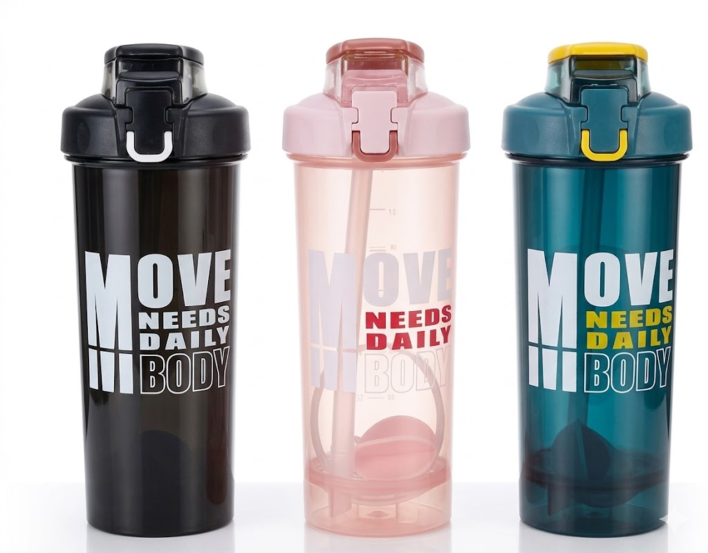 AR3441 ( Move Needs Daily Body Protein Shaker Bottle with Mixing Ball & Straw ) PcsCtn80 - Image 2