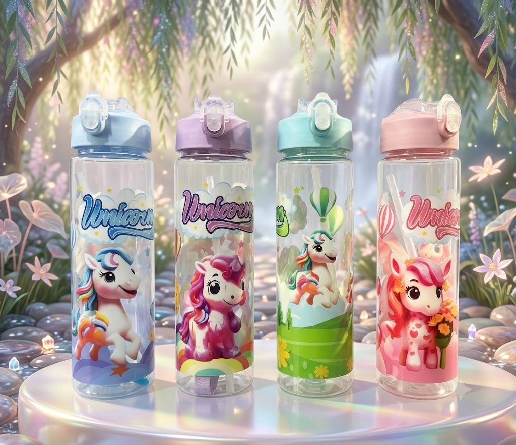 AR3465 ( Unicorn Dream Straw Water Bottle ) ( PcsCtn.100 )