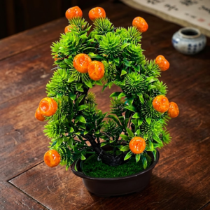 BB5554 ( charming miniature artificial tangerine bonsai tree, a perfect accent for any desktop, shelf, or centerpiece. ) ( PcsCtn.144 )