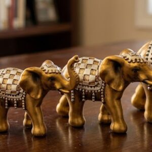 YS1254 ( Majestic Golden Elephant Family Showpiece Set (5-Piece) ) ( PcsCtn.12 )