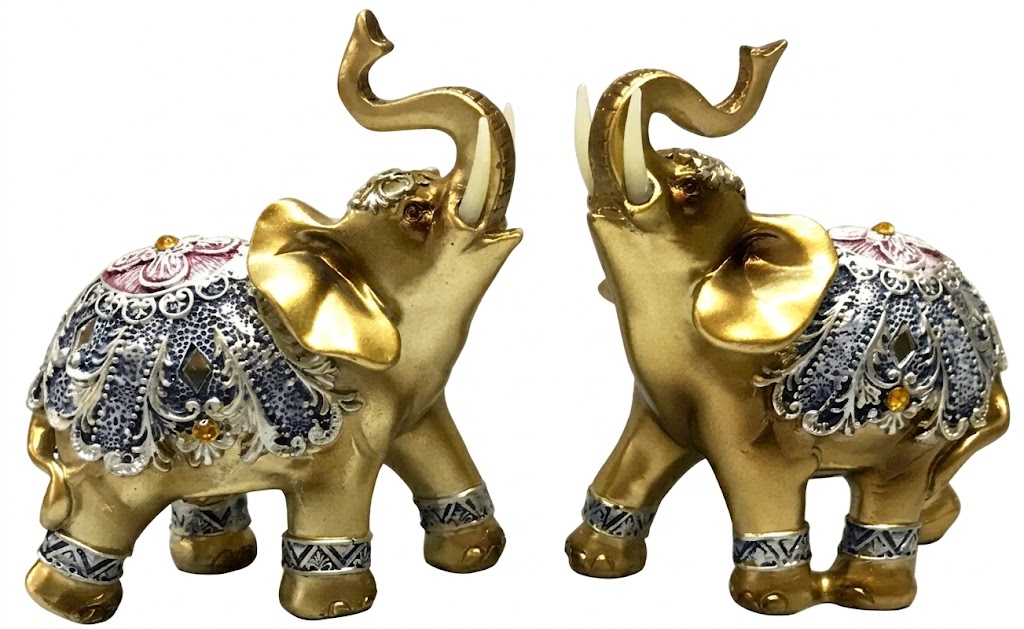 YS1267 ( Royal Lucky Elephant Pair Showpiece ) ( PcsCtn.36 ) - Image 2